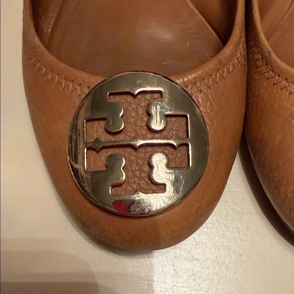 Tory Burch Brown Leather Ballet Flats - Picture 4 of 13